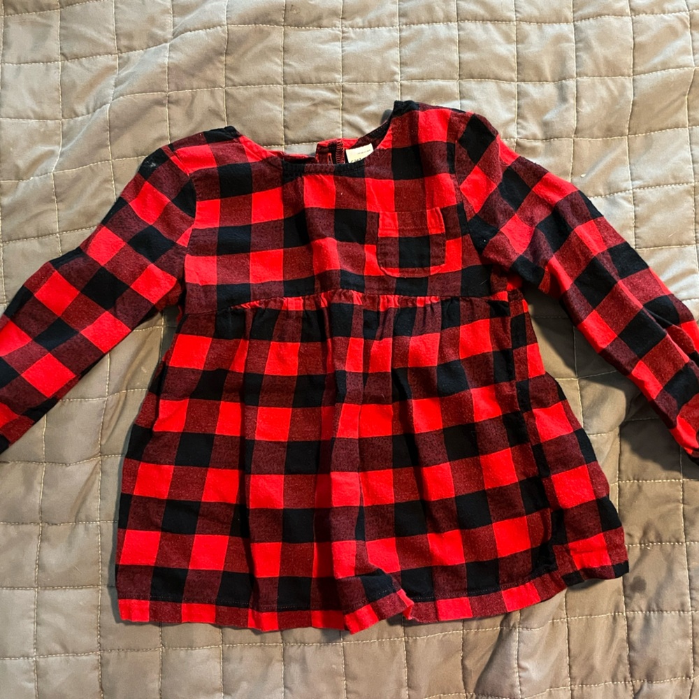 Toddler Girls Buffalo Plaid Shirt/Tunic